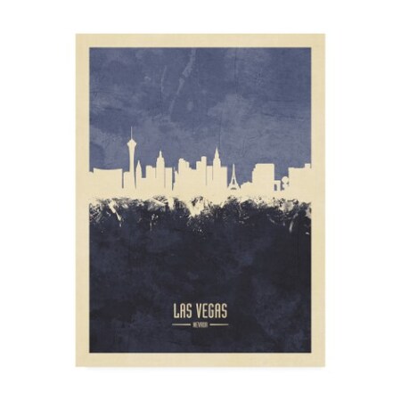 Trademark Fine Art Michael Tompsett 'Las Vegas Nevada Skyline Navy' Canvas Art, 35x47 MT02653-C3547GG